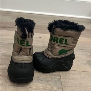 Sorel Kids' Black and Tan Winter Boots